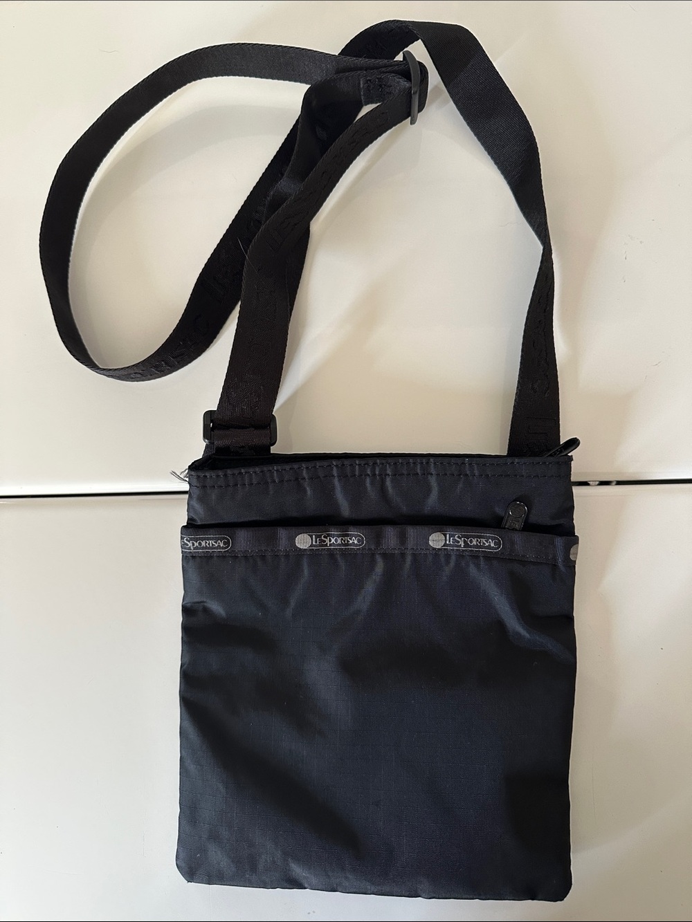 Lesportsac Black Nylon Belt/Crossbody Bag